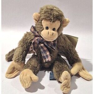 Boyds Collection J.W. Bean Series Darwin Monkbury Monkey Plaid Bow Tie Poseable